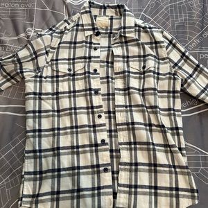 American Eagle White Flannel, Blue and Grey Stripes, Men’s Medium